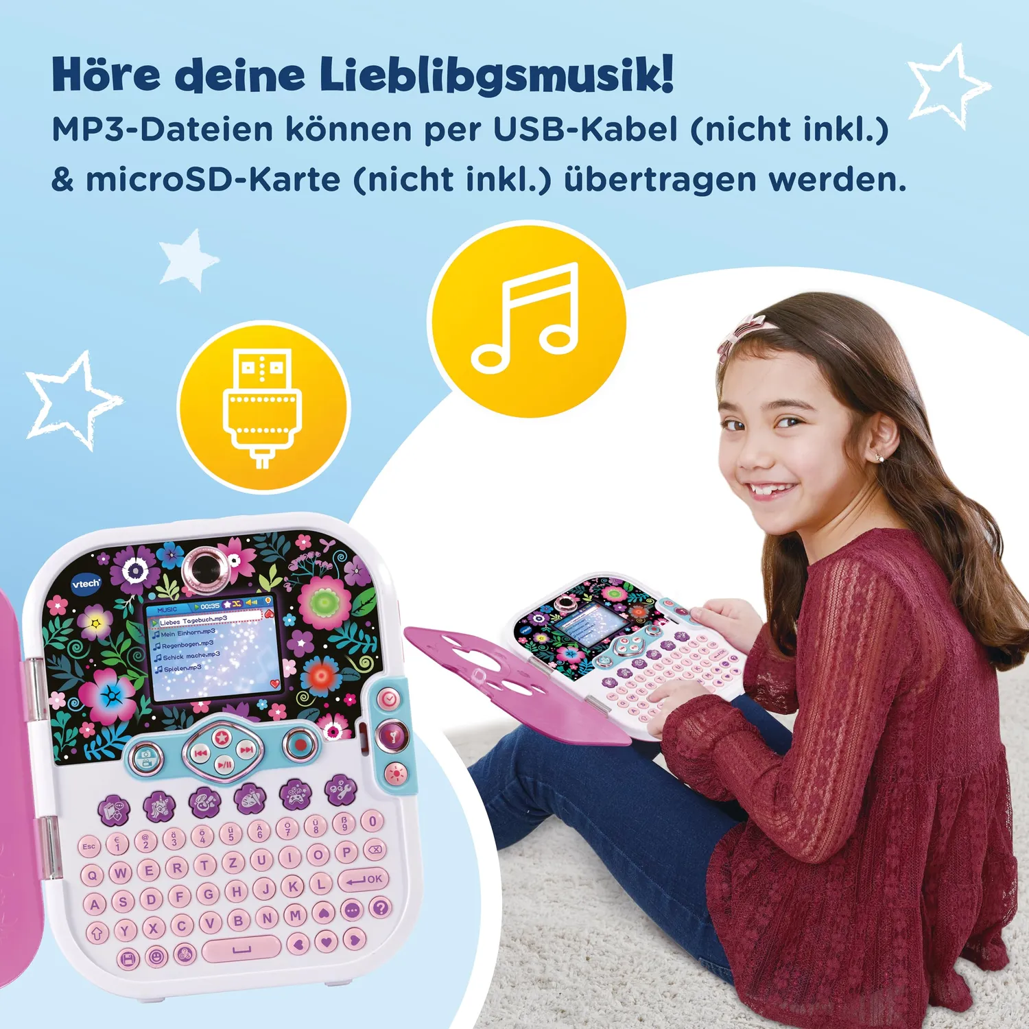 VTech KidiSecrets Selfie Music 2.0 Tagebuch mit Gesichtserkennung