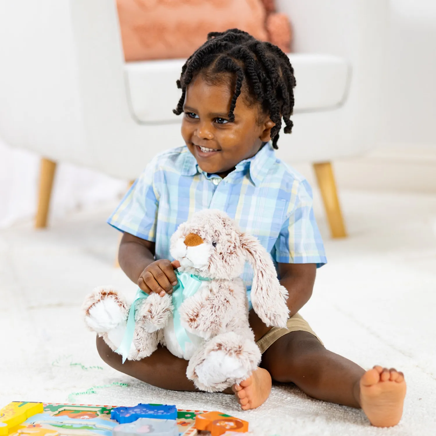 Melissa & Doug Burrow Bunny Plüschtier 23 cm für Babys