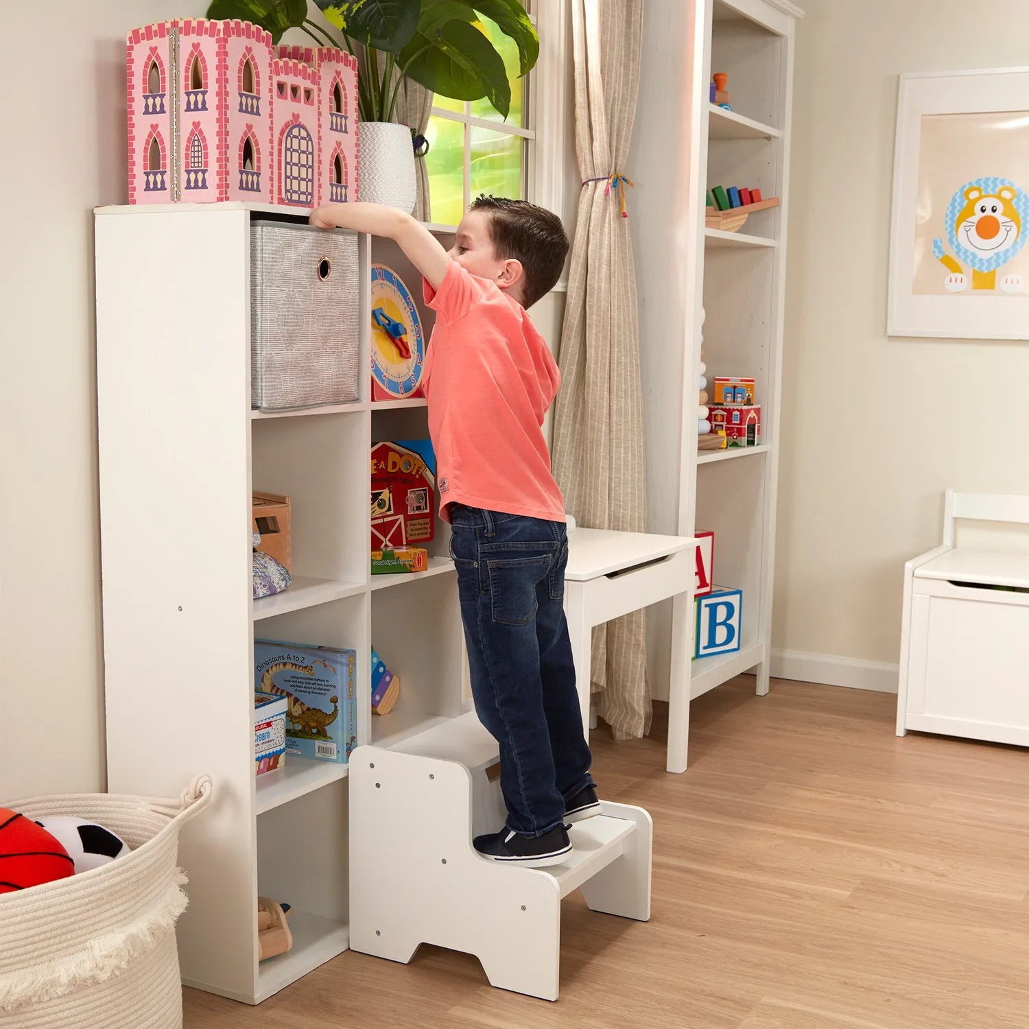 Melissa & Doug Tritthocker Holz Weiß 2 Stufen bis 45 kg