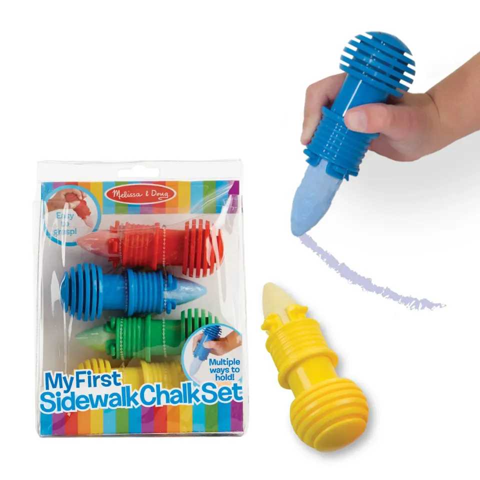 Melissa & Doug My First Sidewalk Chalk Set Straßenkreide 4 Farben mit Halter