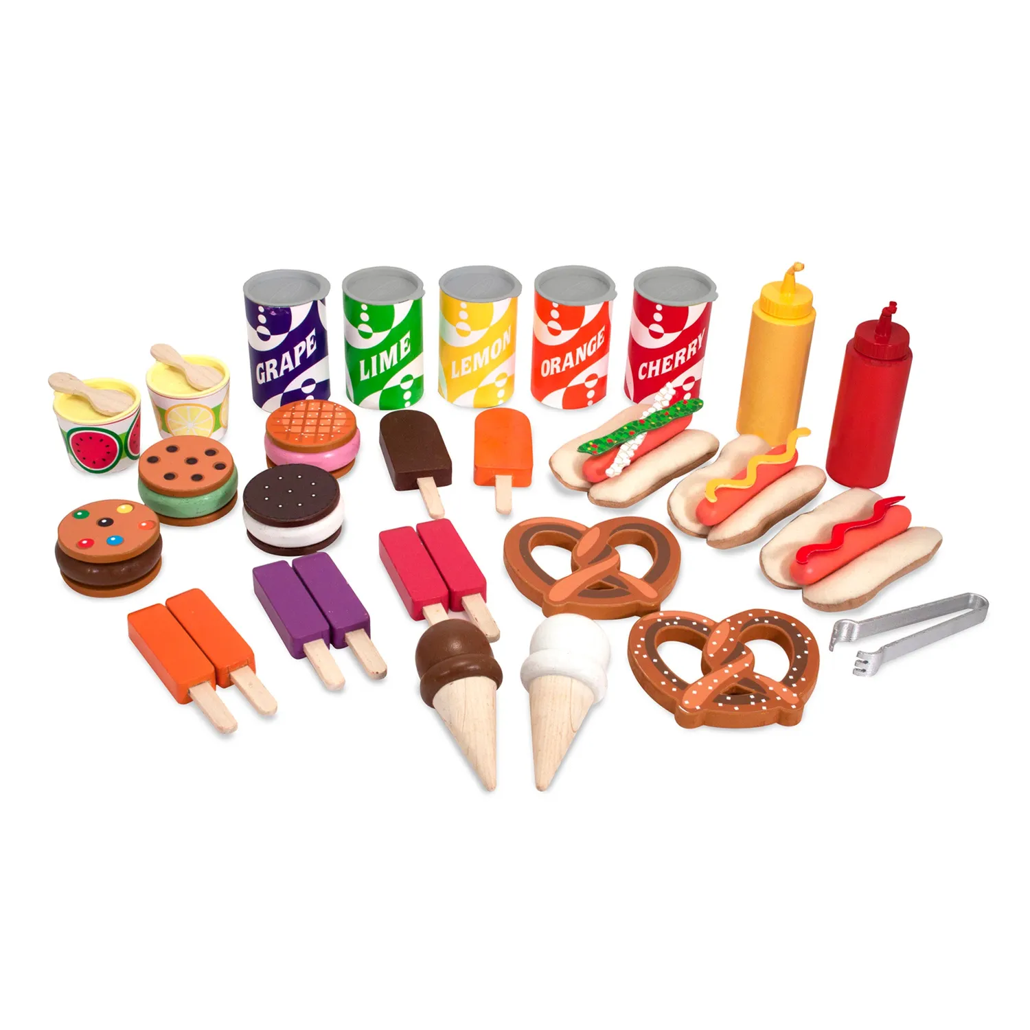 Melissa & Doug Snacks & Sweets Verkaufswagen Holz 40-teilig