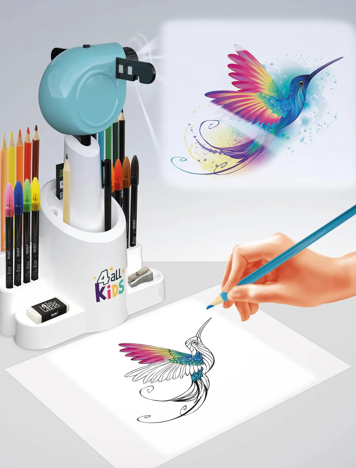 Buki FK004 Zeichenprojektor Set türkis mit 200 Motiven