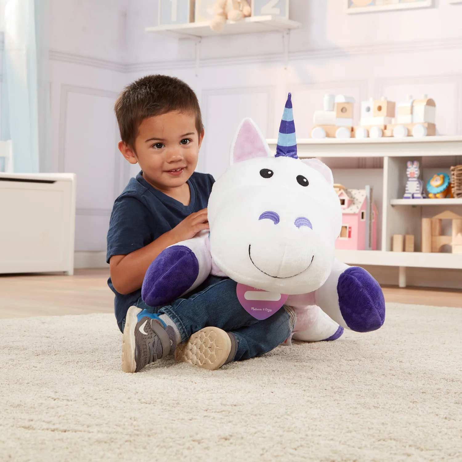 Melissa & Doug Cuddle Unicorn Plüschtier Jumbo weiß 70 cm