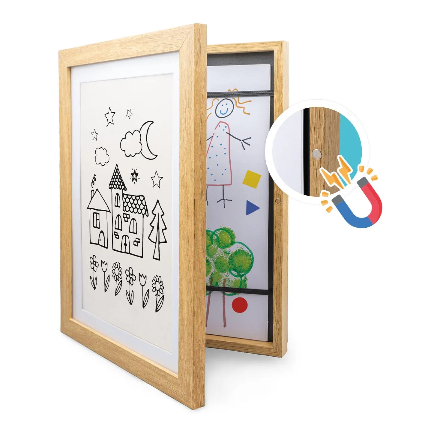 Buki Kinderkunst FK013 Bilderrahmen A4 weiß für 50 Bilder