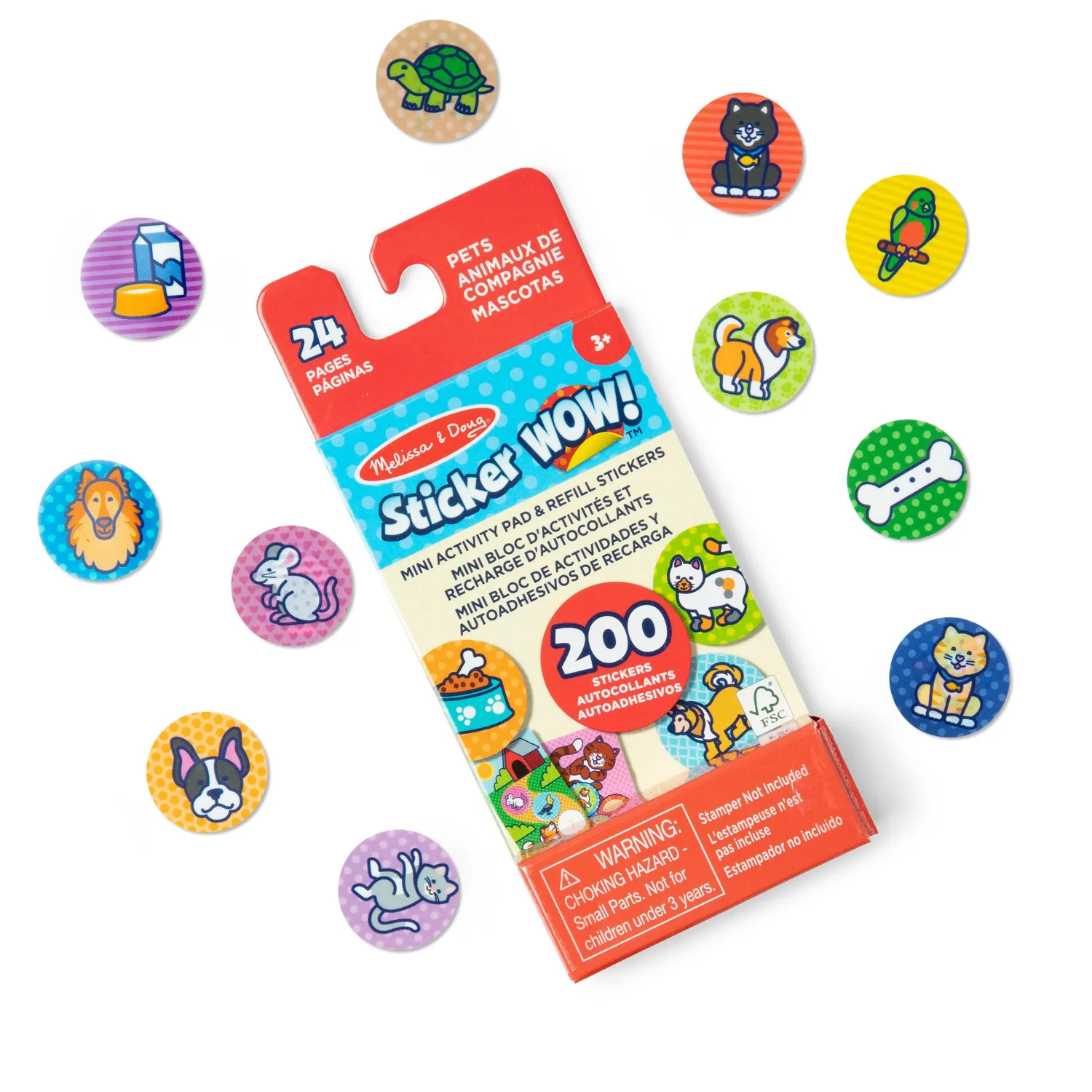 Melissa & Doug Sticker WOW Mini Stickerheft Haustiere 200 Sticker