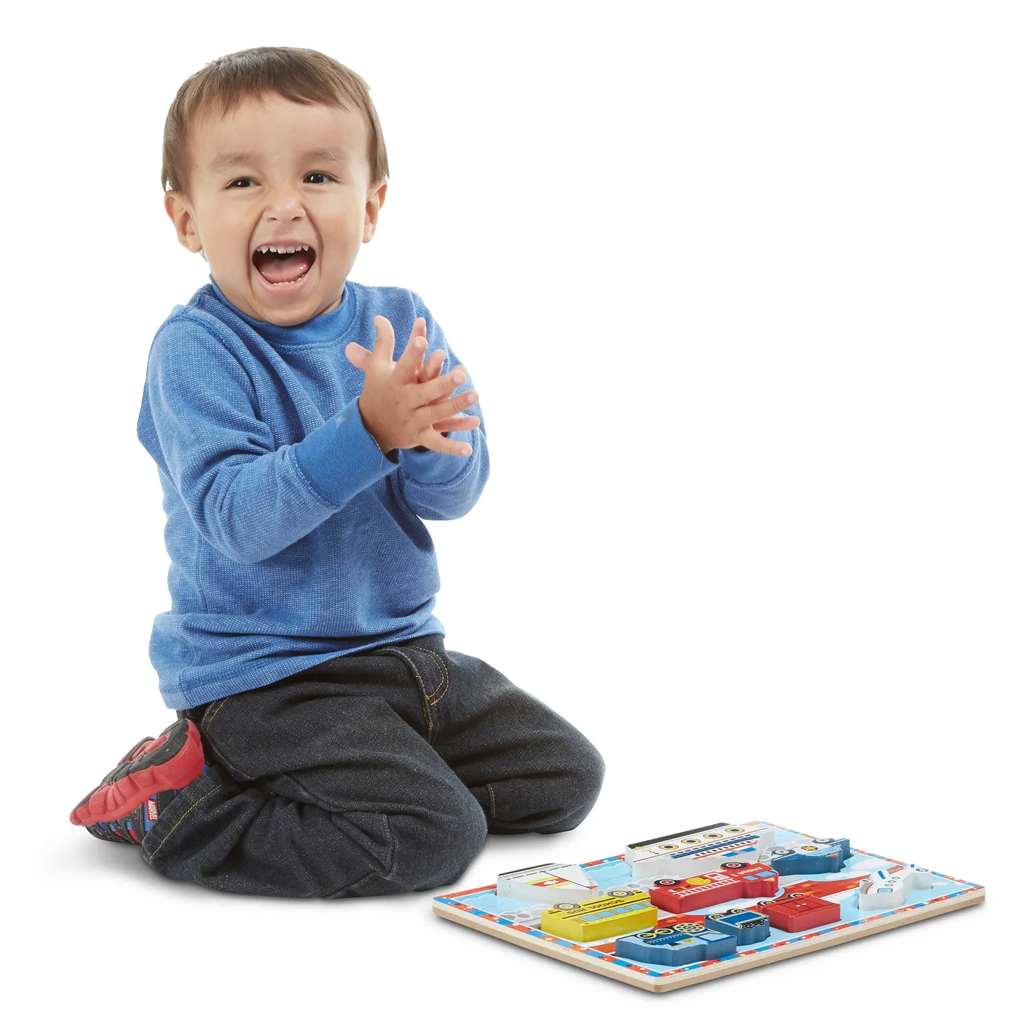 Melissa & Doug Vehicles Chunky Puzzle Holzpuzzle 9 Teile Fahrzeuge