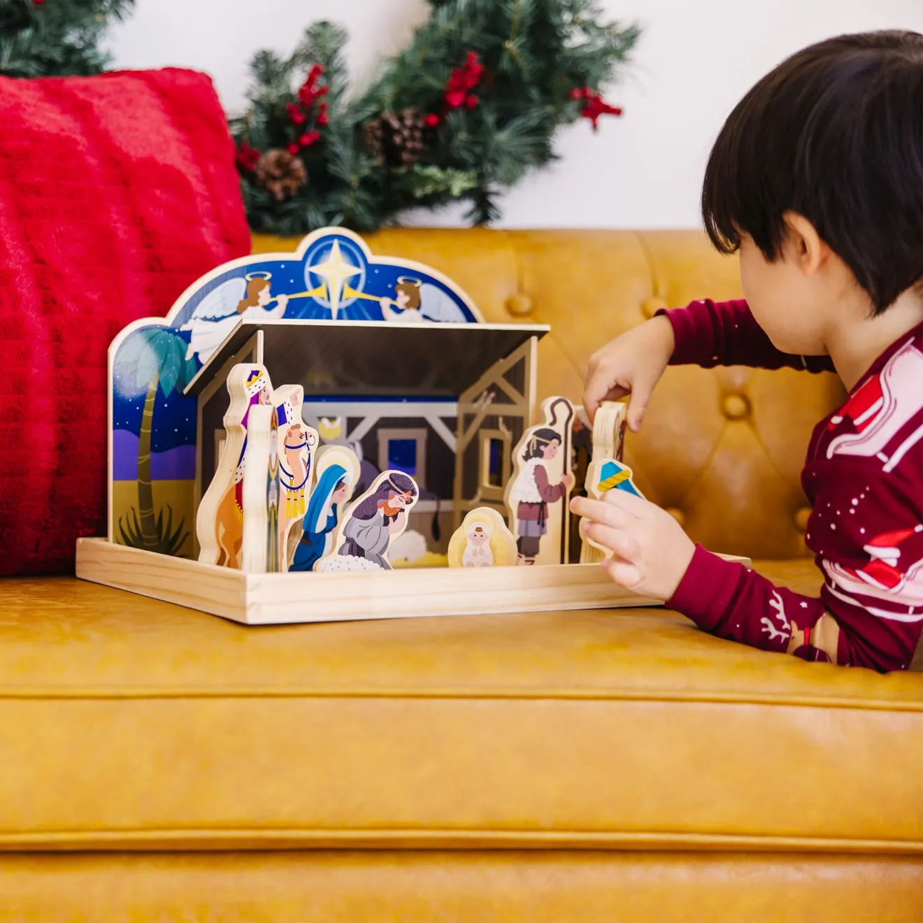 Melissa and Doug Wooden Christmas Nativity Krippenspiel Holz 15tlg