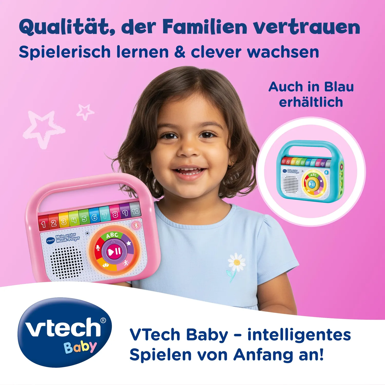 VTech Mein Erster Musik-Player Musikplayer Pink mit Aufnahme