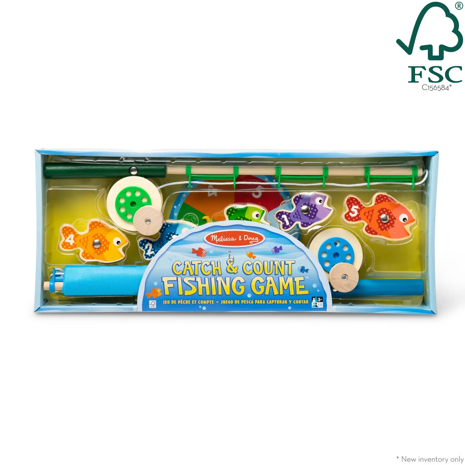 Melissa & Doug Catch Count Angelspiel Holz Magnet Fische