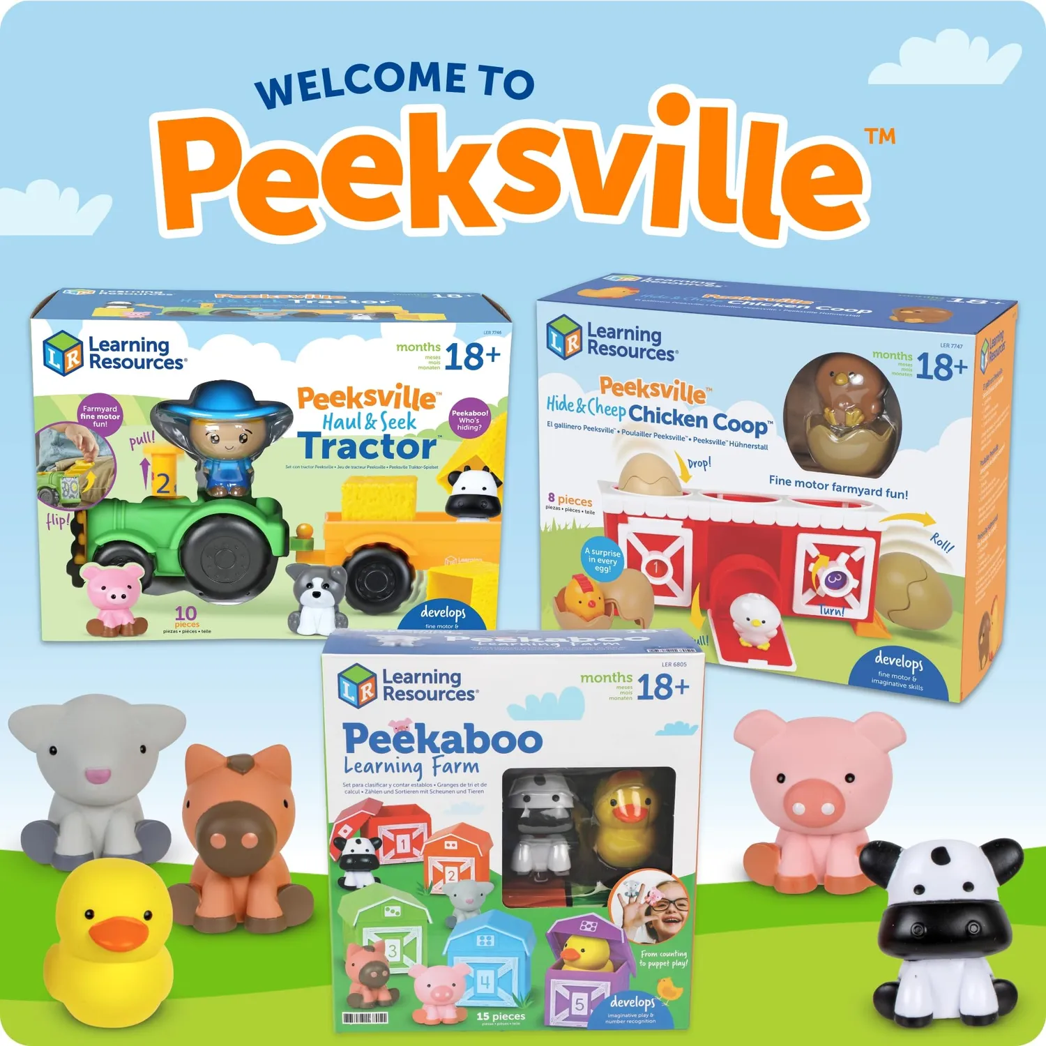 Learning Resources Peekaboo Bauernhof Lernspielzeug 18 Monate 10-tlg