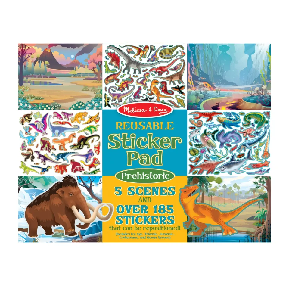 Melissa & Doug Reusable Sticker Pad Stickerbuch Dino Urzeit