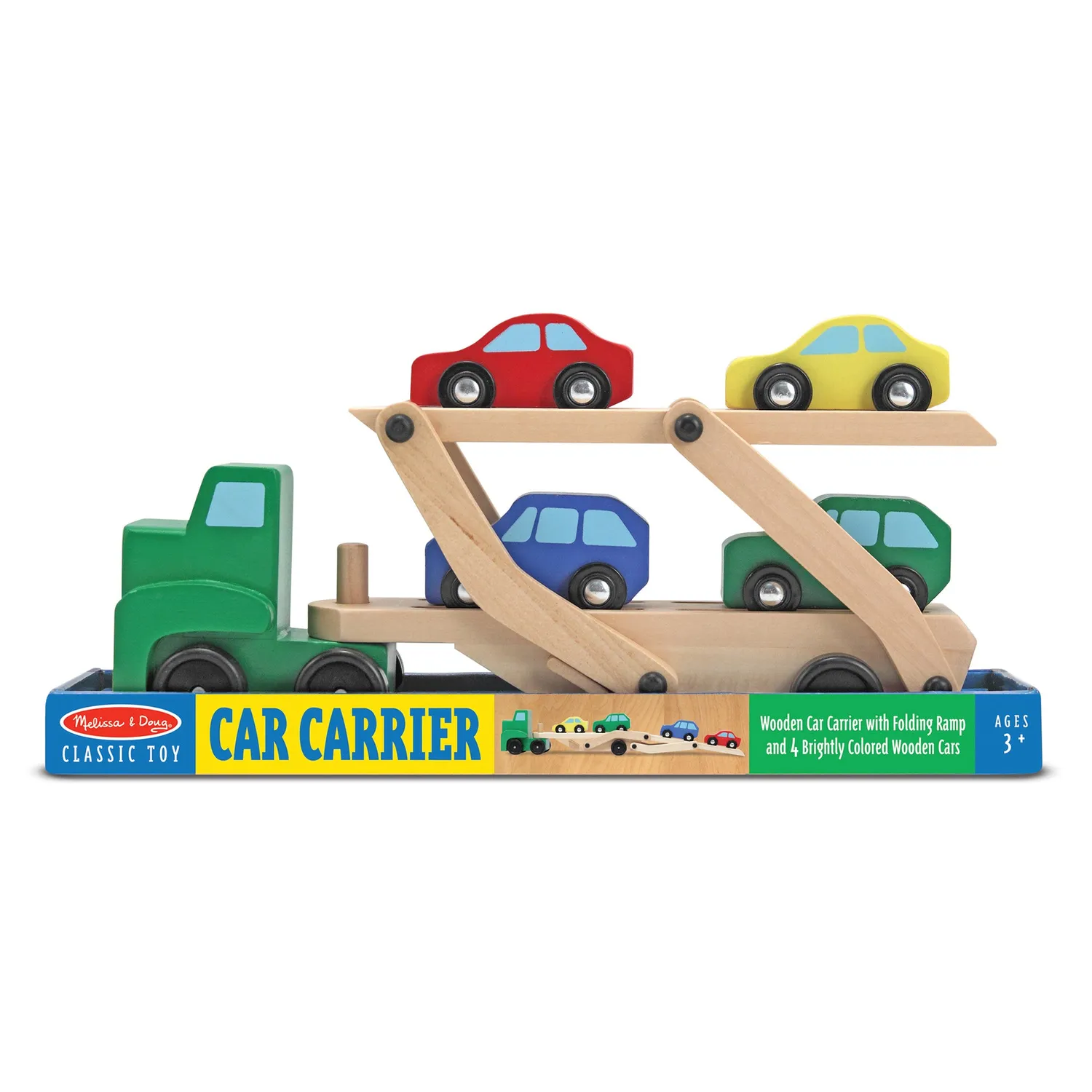 Melissa & Doug Wooden Car Carrier Autotransporter Holz 4 Autos