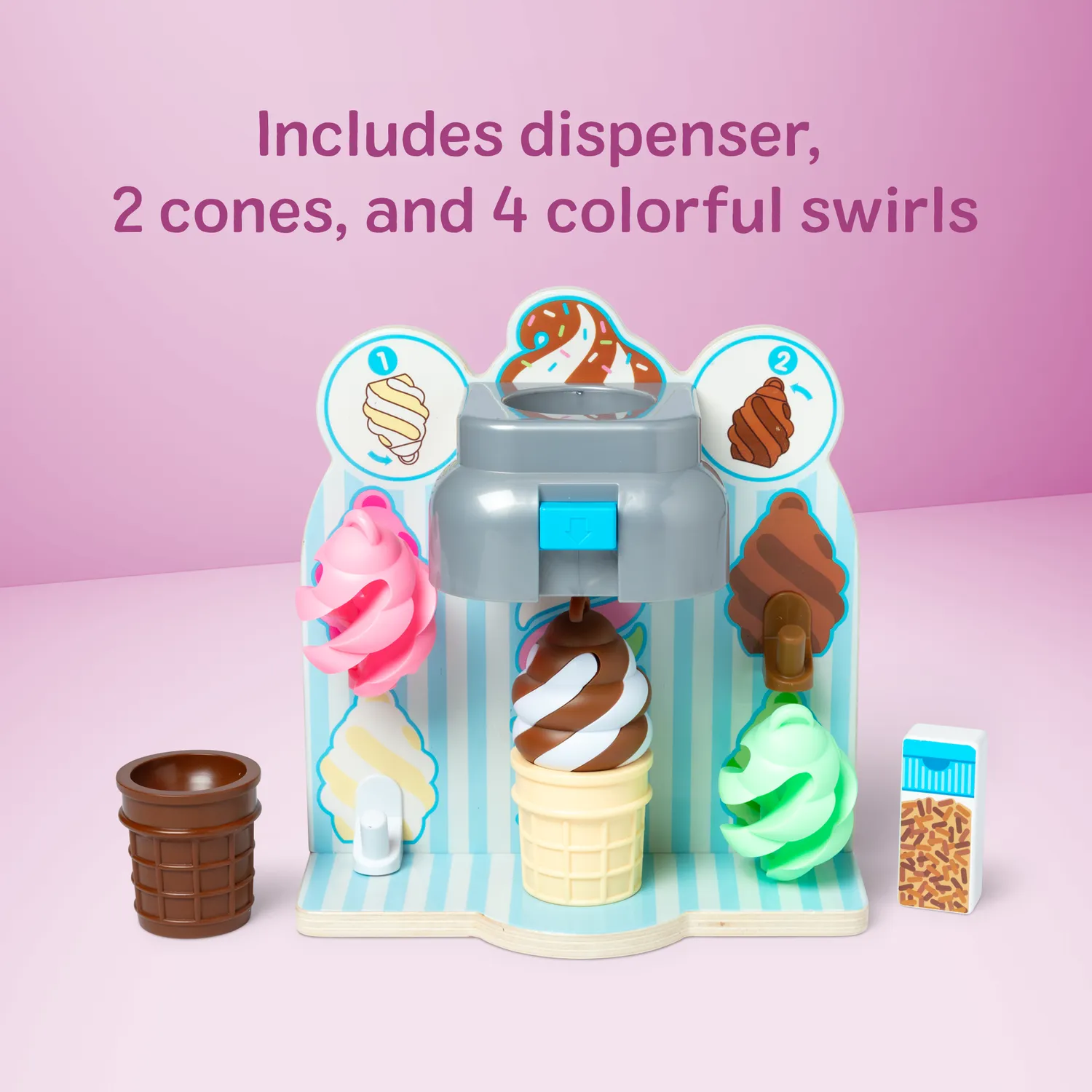 Melissa & Doug Swirl and Serve Eis Set Holz 7-teilig