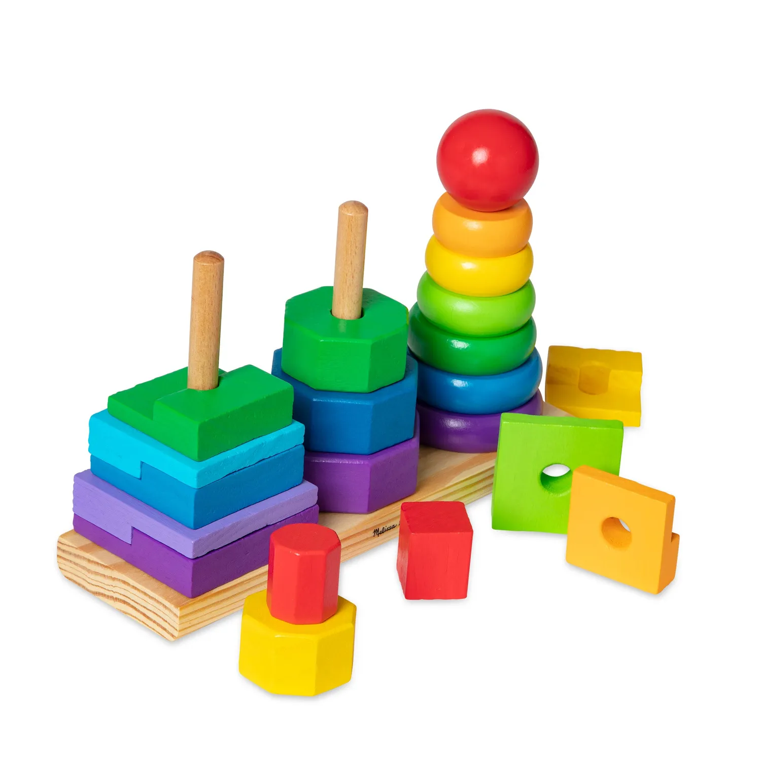 Melissa & Doug Geometric Stacker Steckspiel Holz Formen