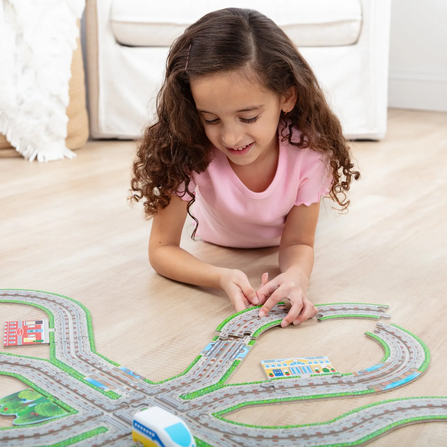 Melissa & Doug Railroad Bodenpuzzle 48 Teile mit Zügen