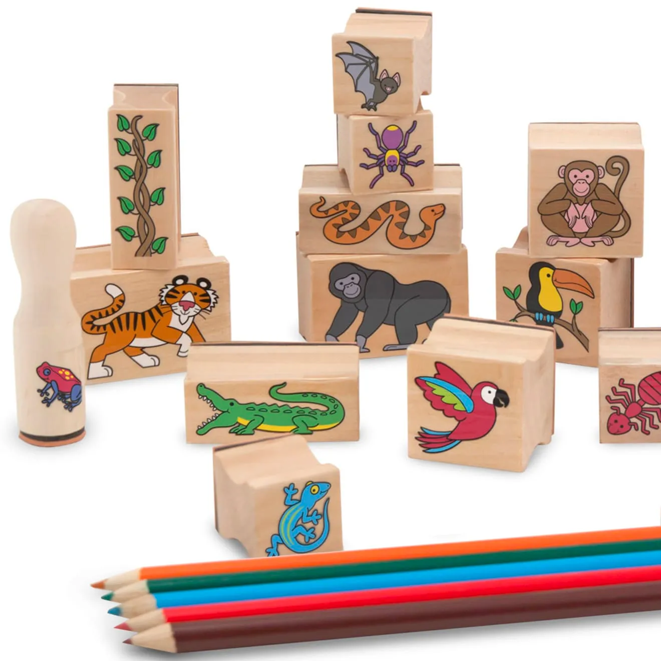 Melissa & Doug Stamp-a-Scene Rain Forest Stempelset 20-tlg abwaschbar
