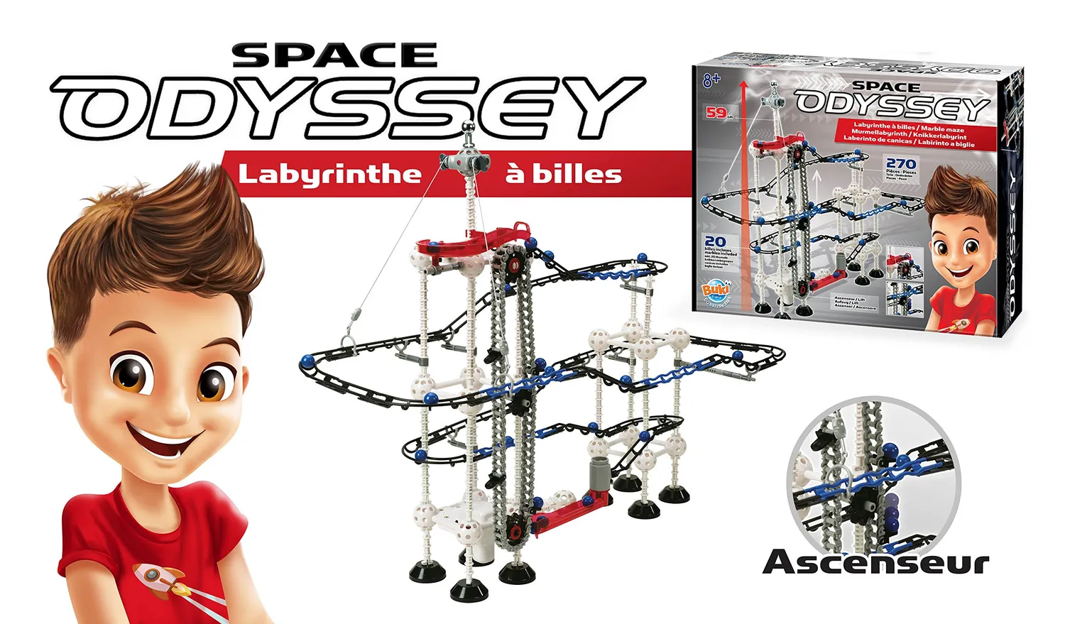 Buki PM517 Murmelspaß Space Odyssey Kugelbahn 59 cm 270-teilig