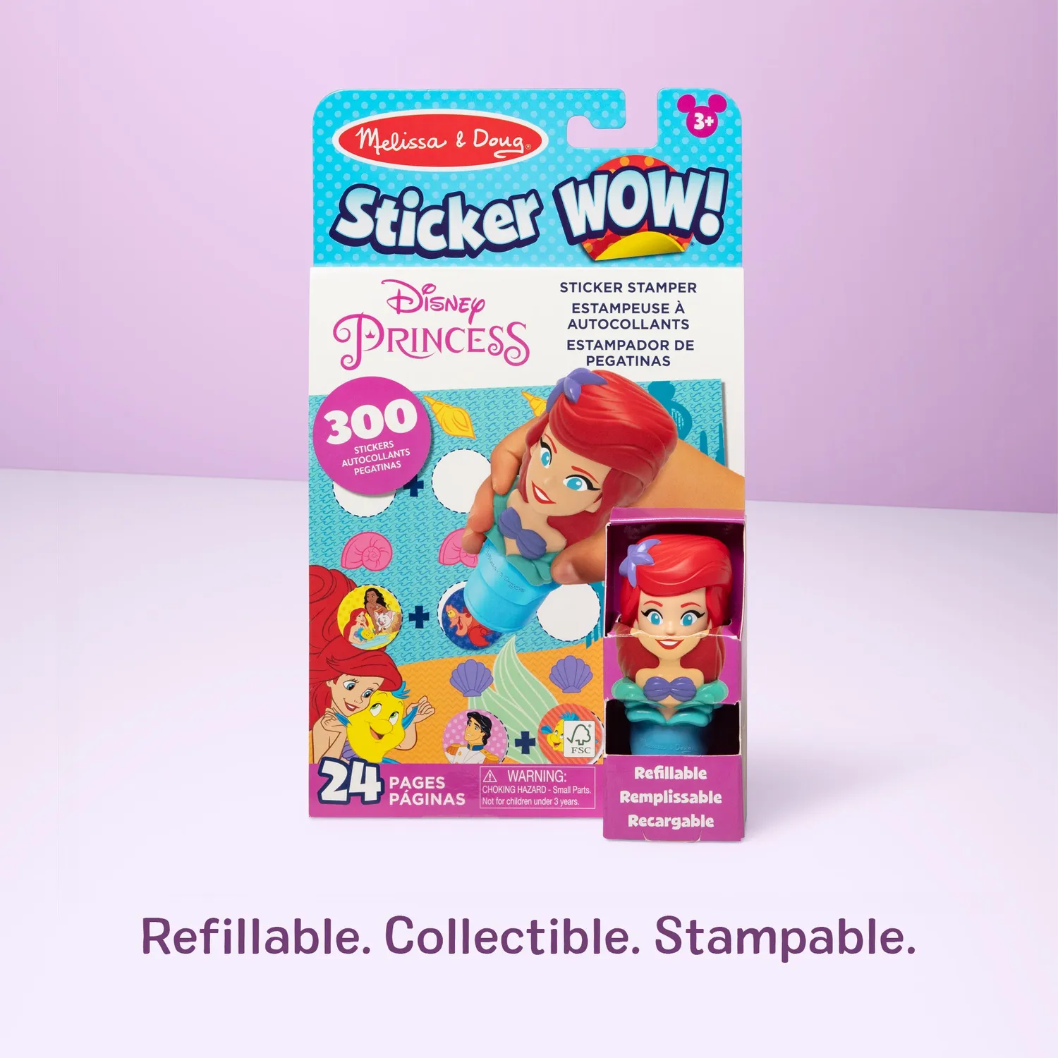 Melissa & Doug Sticker WOW Ariel Stickerbuch 24 Seiten Stempel
