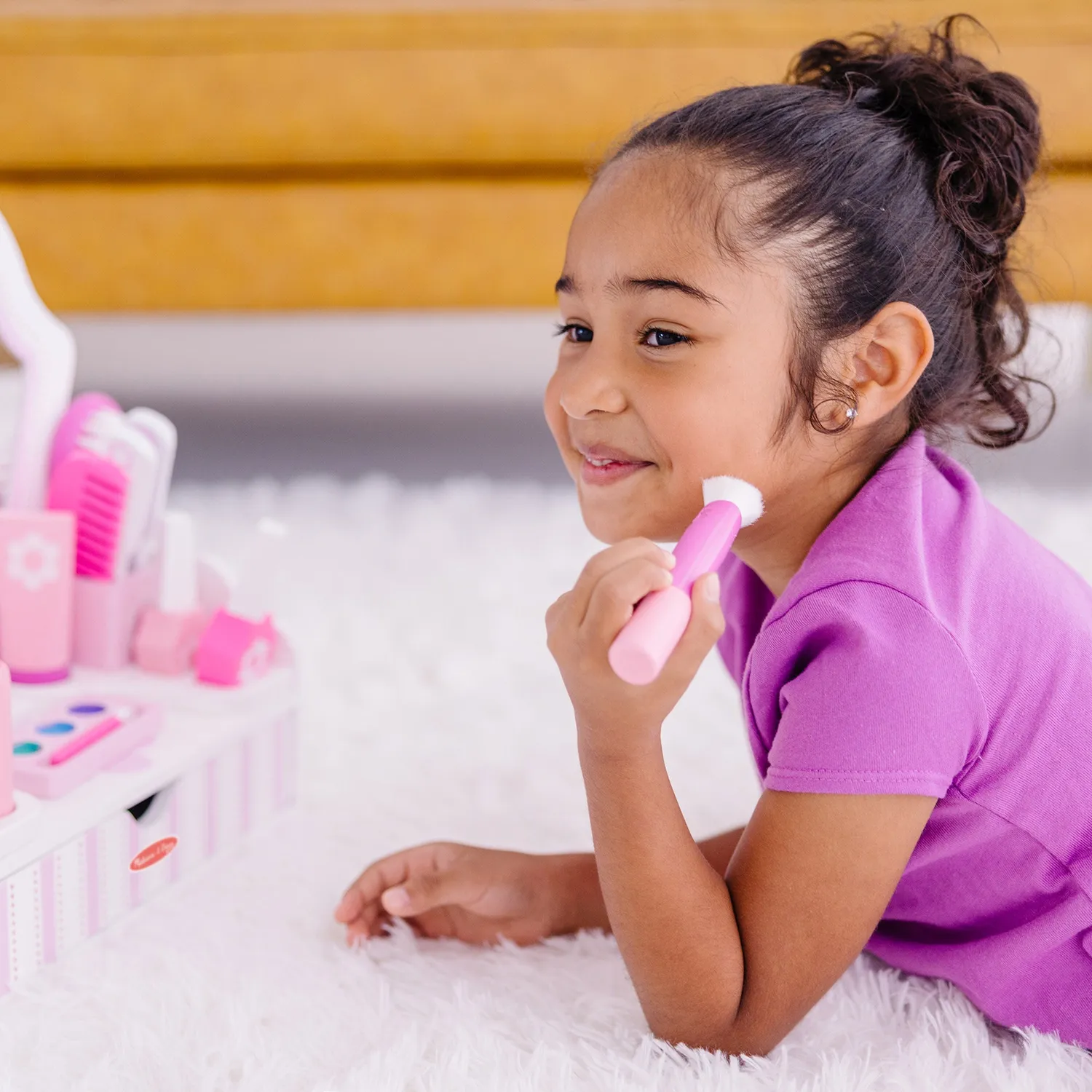 Melissa & Doug Beauty Salon Schminktisch Holz Spielset 18-teilig