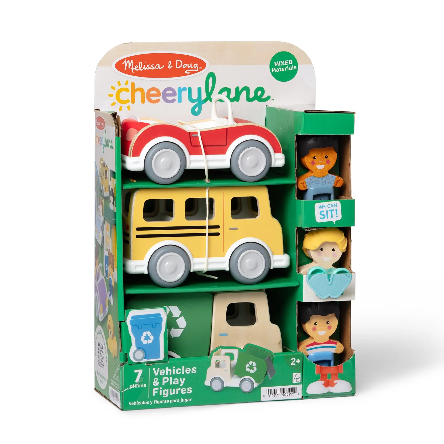 Melissa & Doug Cheery Lane Fahrzeuge Spielset Holz