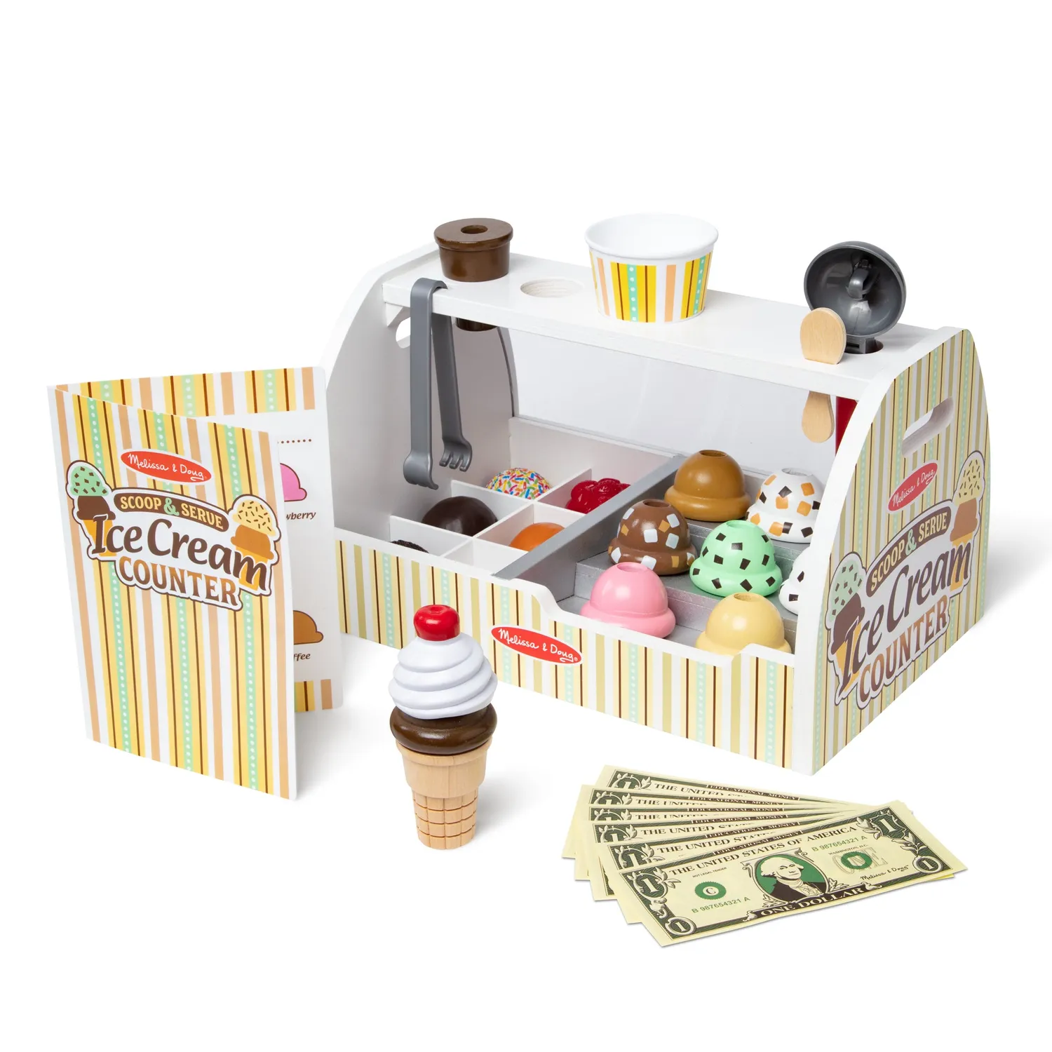 Melissa & Doug Scoop & Serve Ice Cream Counter Eisdiele Holz