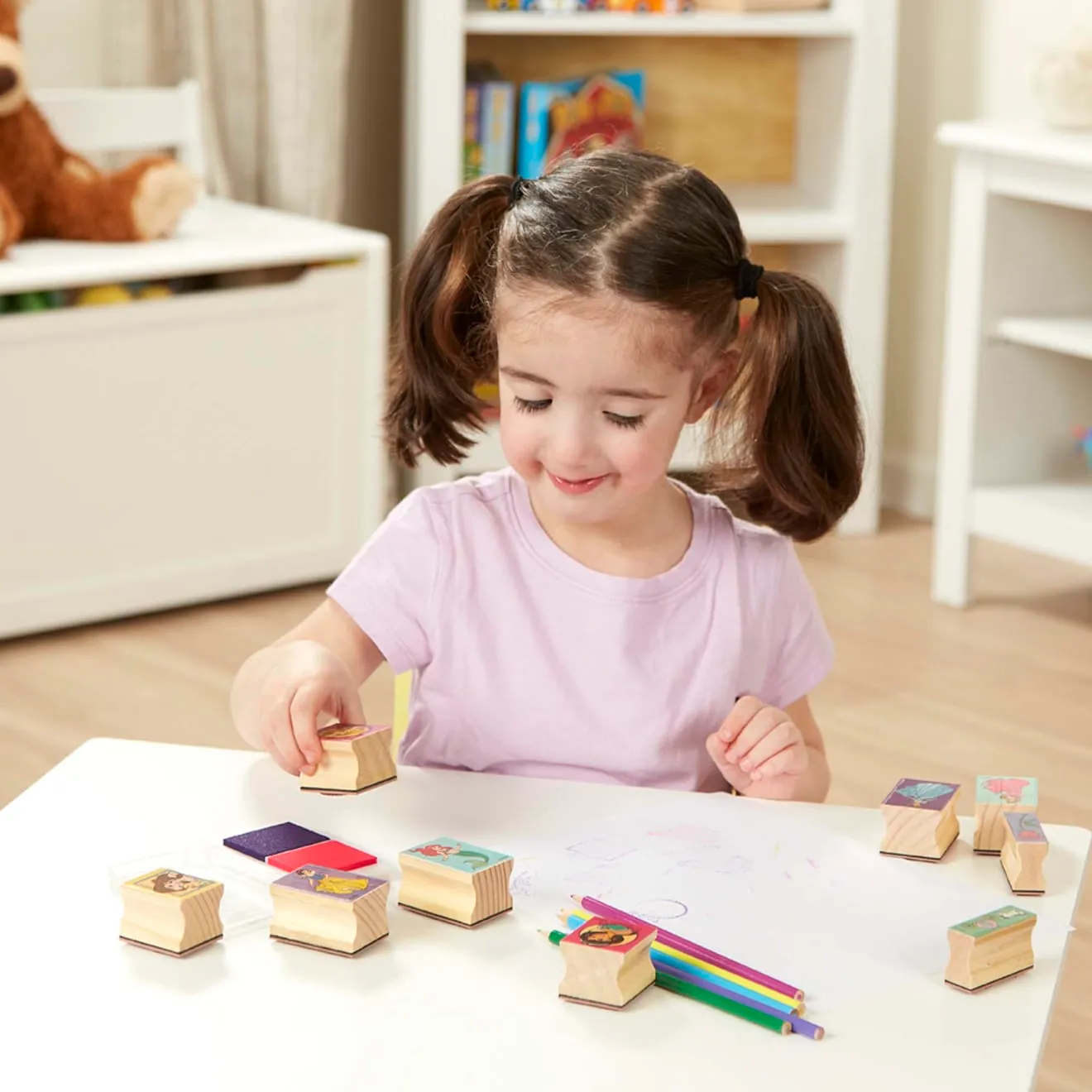 Melissa and Doug Disney Princess Stempelset 9 Stempel Holz