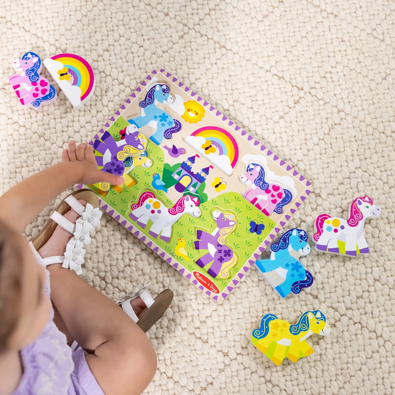 Melissa & Doug Unicorn Puzzle Einhorn Holz 6-teilig