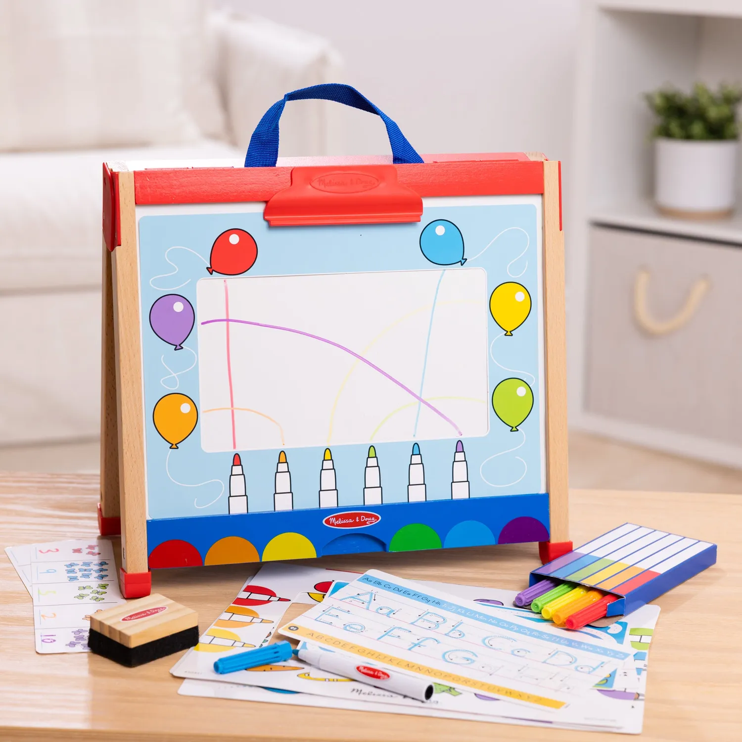 Melissa & Doug Take-Along Activity Staffelei Holz 2in1 Kreide