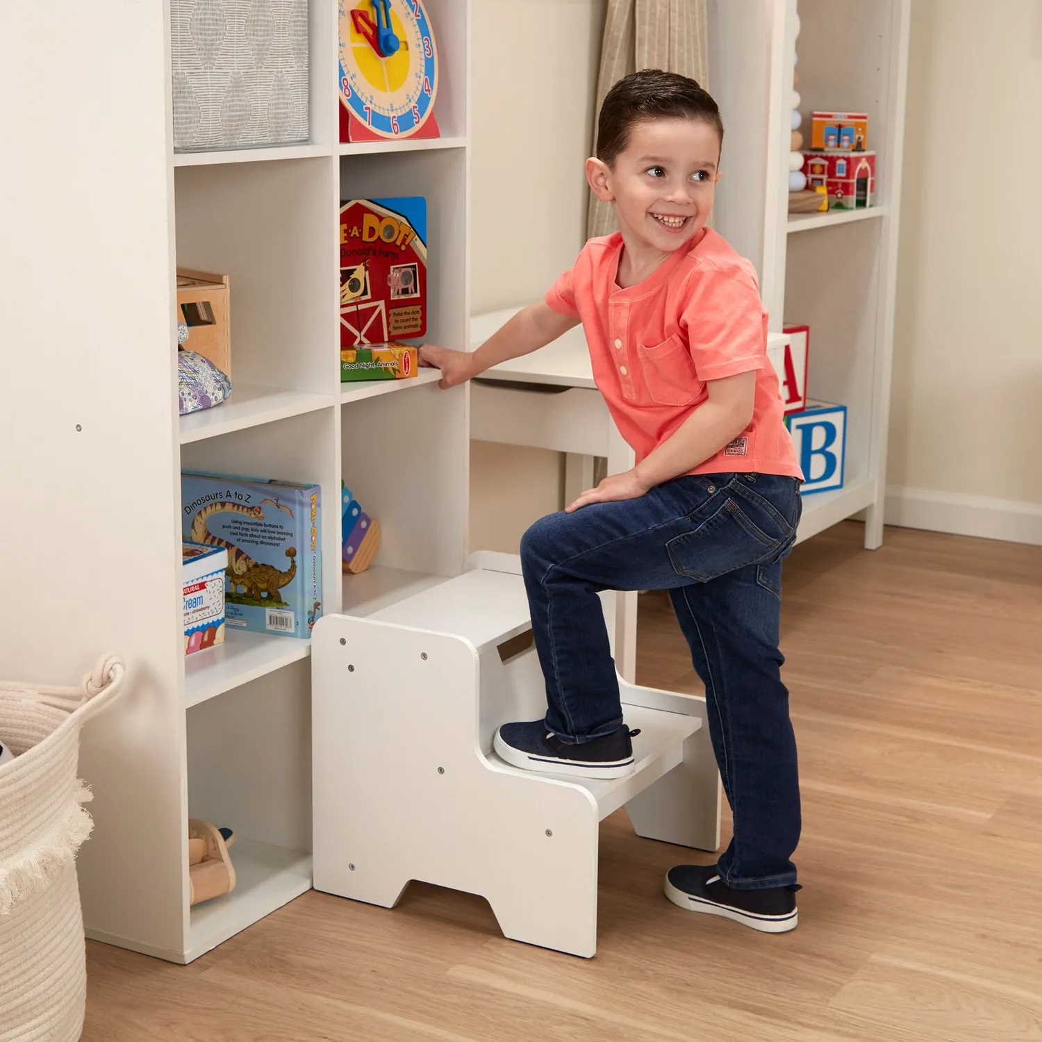 Melissa & Doug Tritthocker Holz Weiß 2 Stufen bis 45 kg