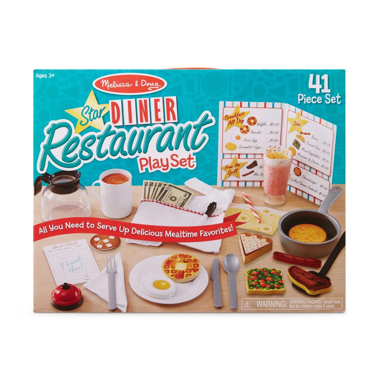 Melissa & Doug Star Diner Restaurant Spielset 41-teilig