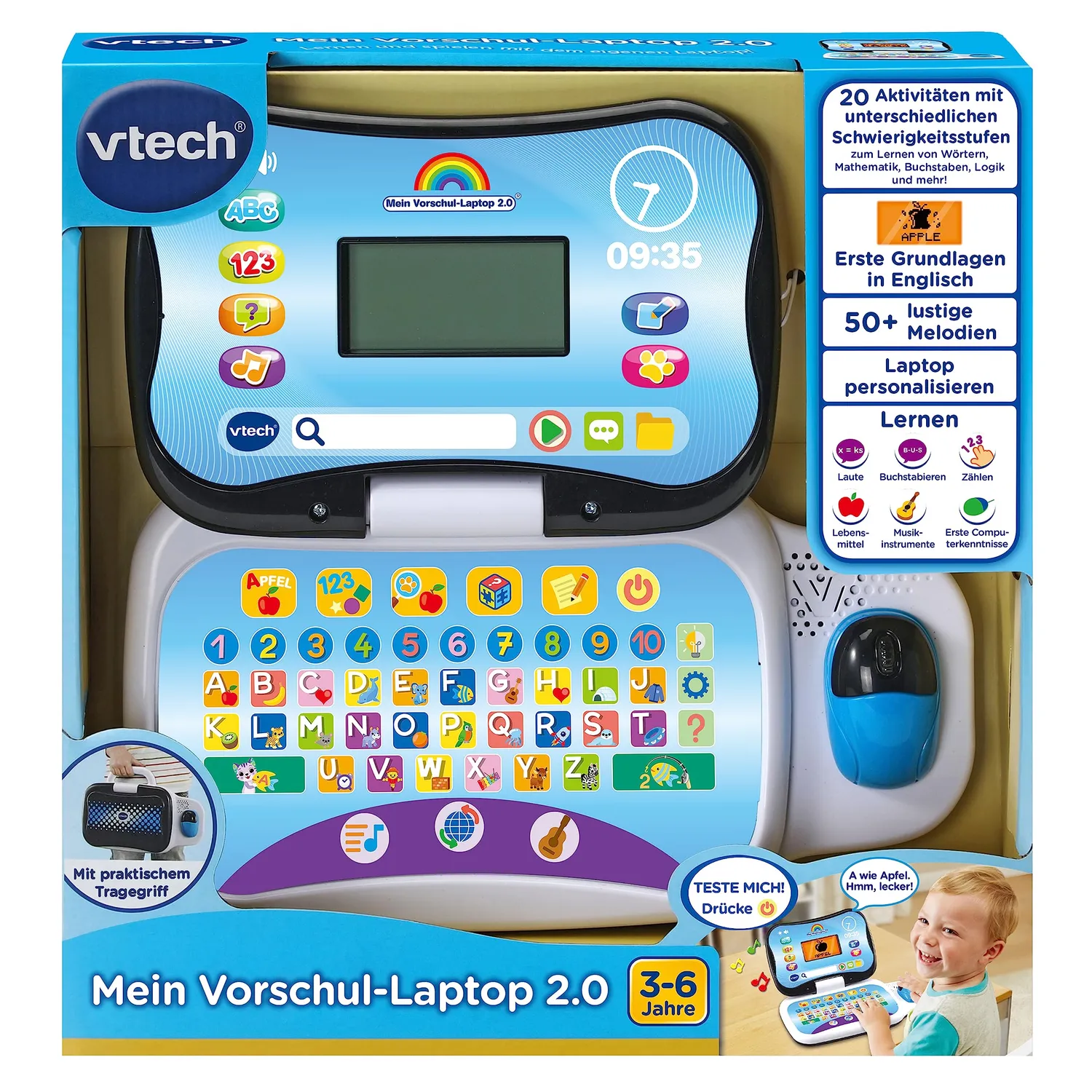 VTech Mein Vorschul-Laptop 2.0 Lerncomputer Blau 3-6 Jahre