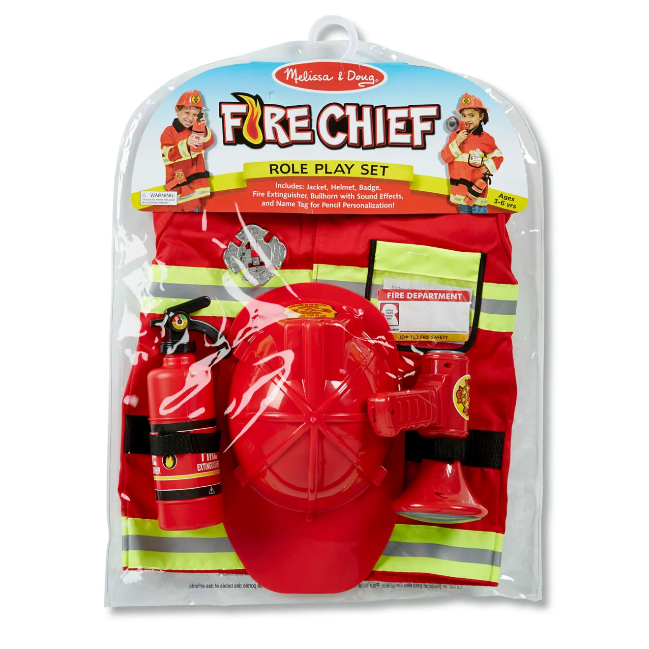 Melissa & Doug Fire Chief Feuerwehrkostüm Set 3-6 Jahre
