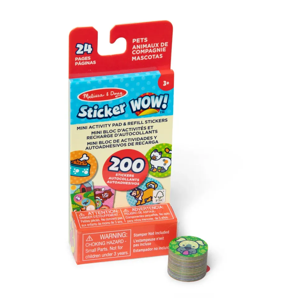 Melissa & Doug Sticker WOW Mini Stickerheft Haustiere 200 Sticker