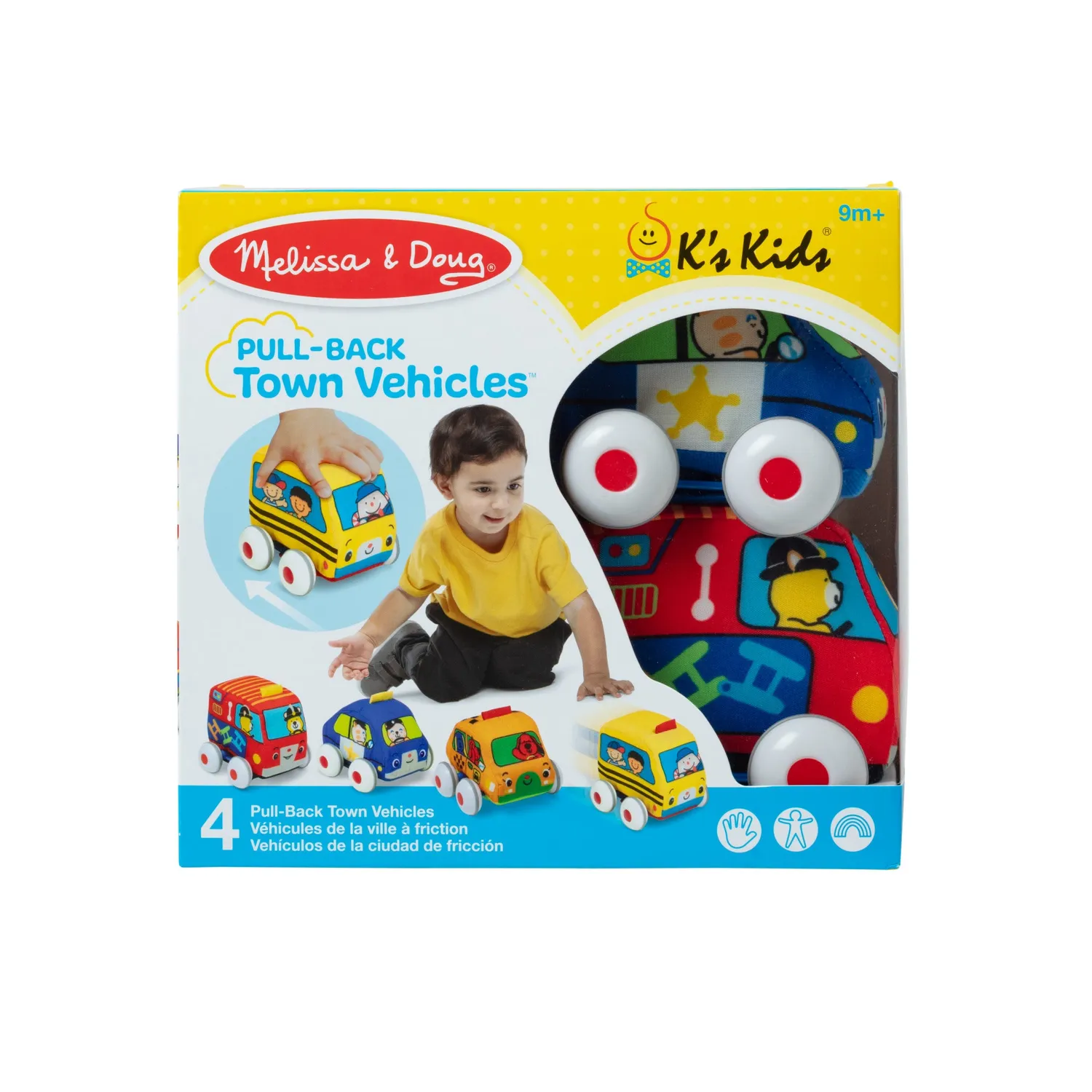 Melissa & Doug K's Kids Pull-Back Vehicles Spielzeugautos 4er Set weich