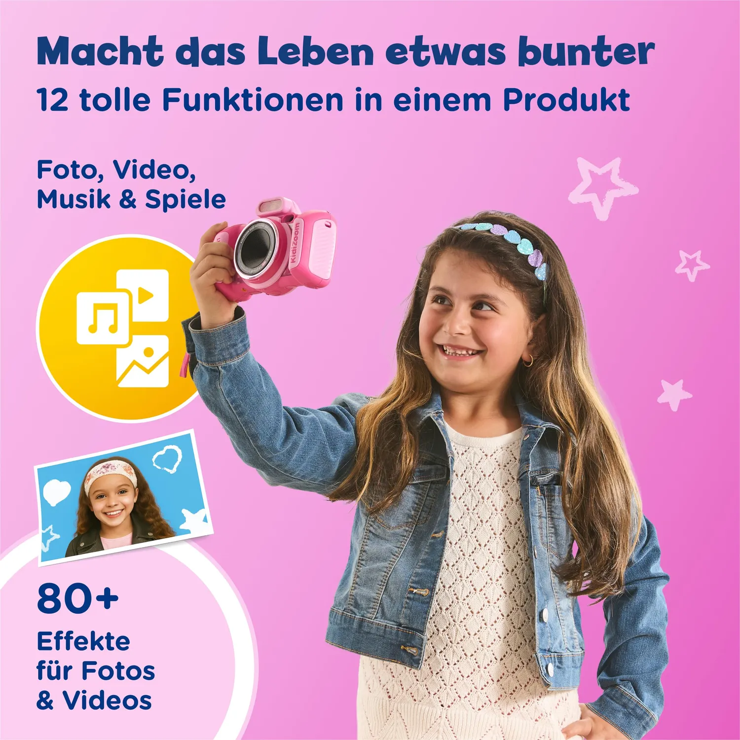 VTech KidiZoom Duo FX Kinderkamera Pink Doppel-Objektiv 5 MP