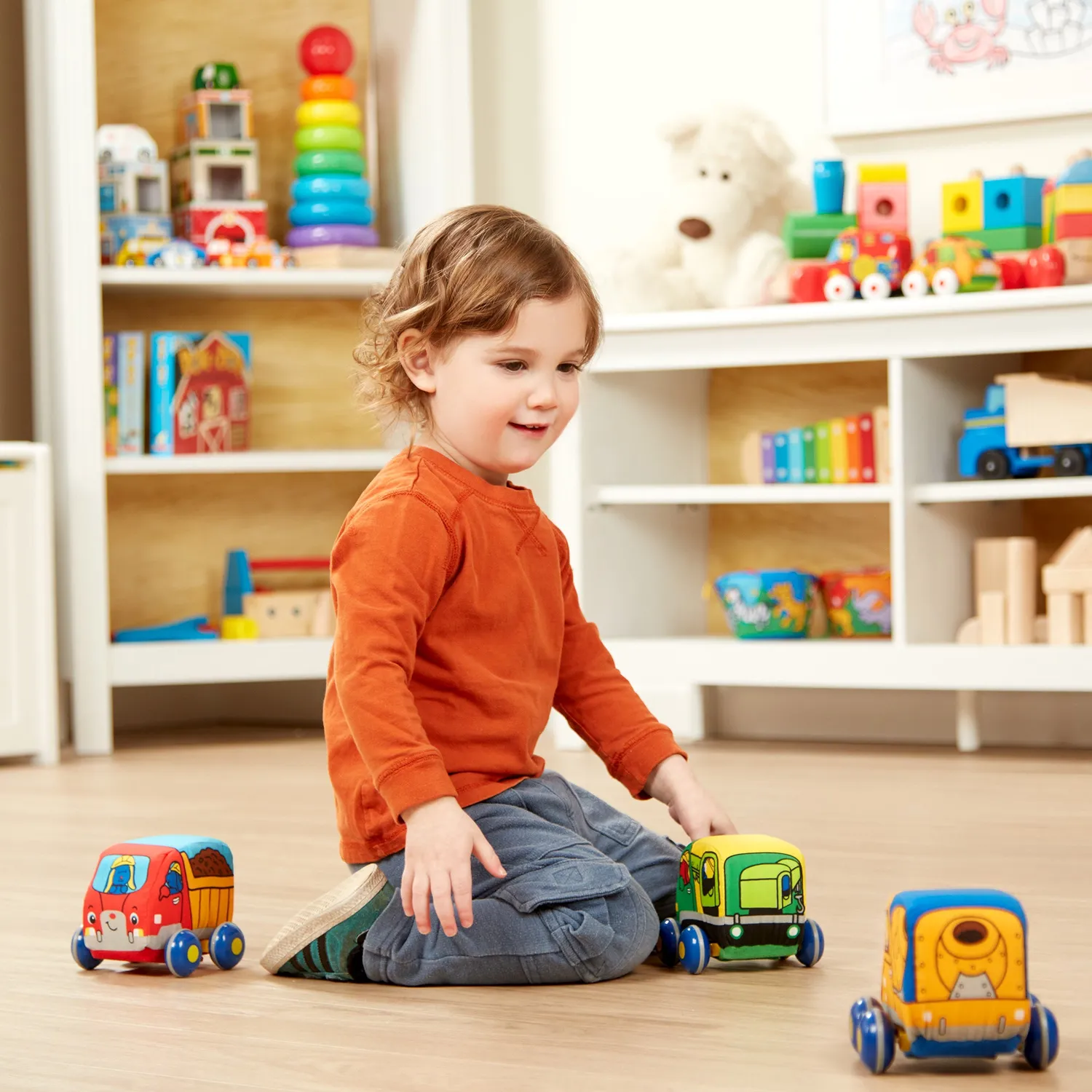 Melissa & Doug K's Kids Baufahrzeuge Rückzug 4-teilig Stoff