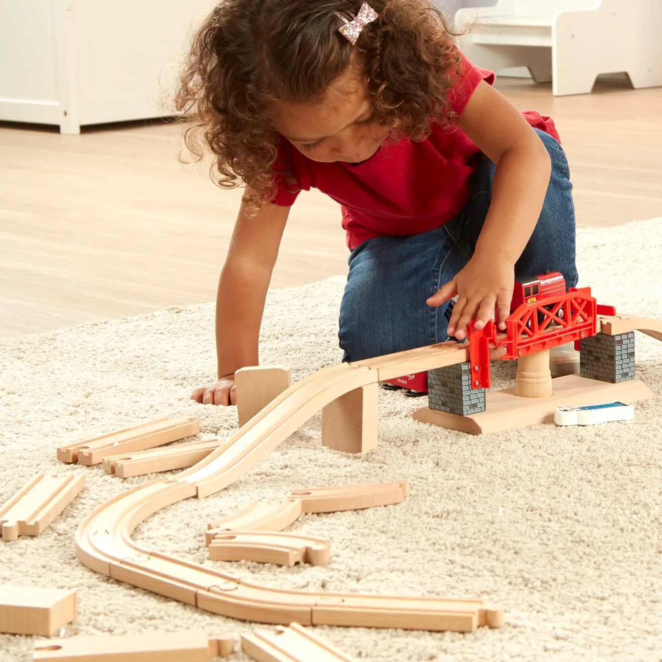 Melissa and Doug Drehbrücke Holzeisenbahn 47 Teile