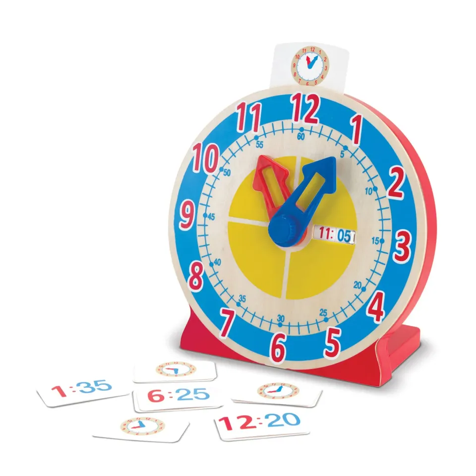 Melissa & Doug Turn & Tell Lernuhr Holz mit 13 Karten