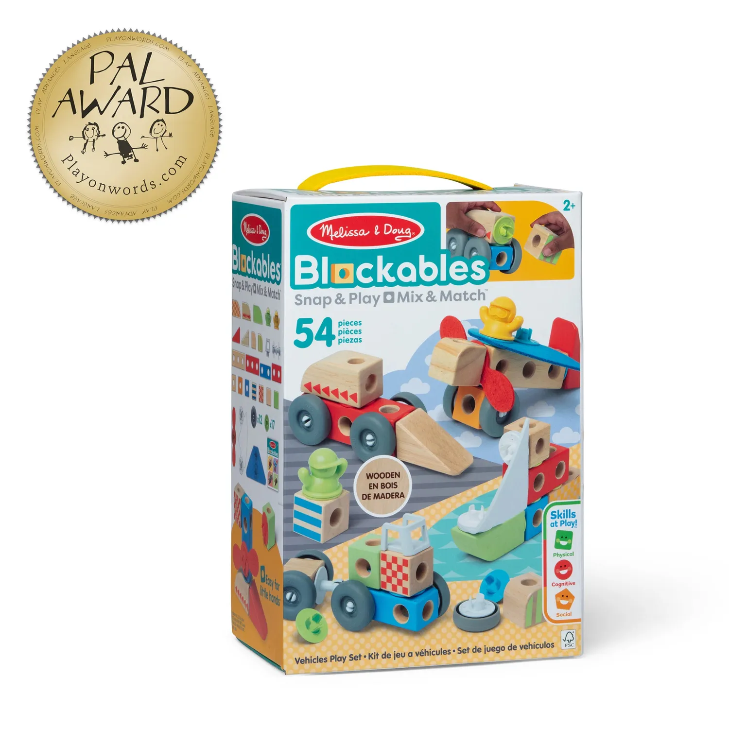 Melissa & Doug Blockables Fahrzeuge Bausteine Holzset