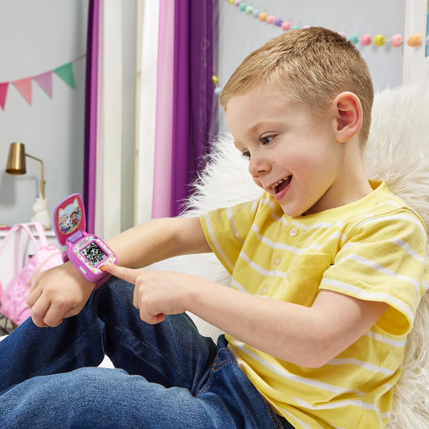VTech Gabbys Dollhouse Lernuhr mit 4 Spielen und Stimme