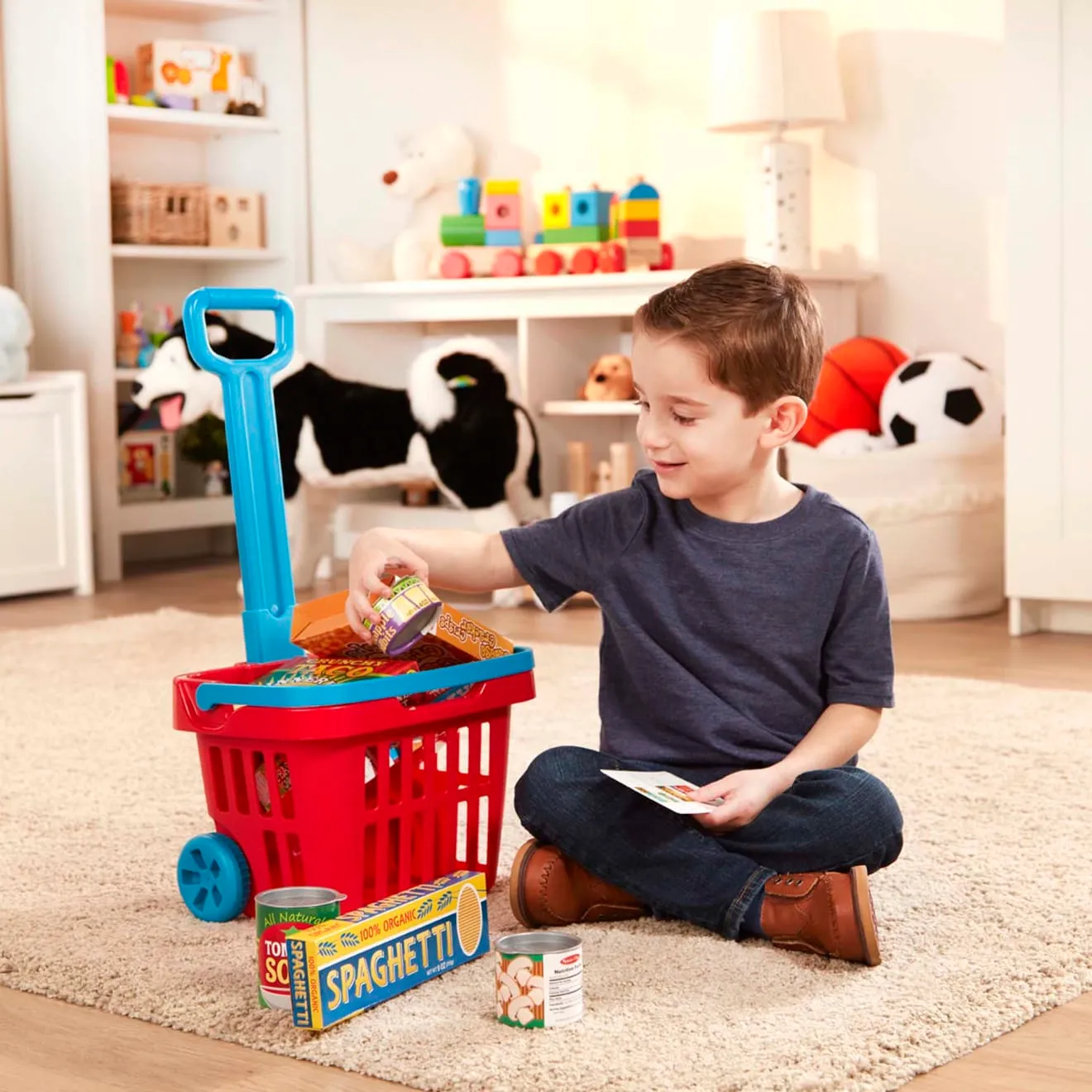 Melissa & Doug Fill & Roll Einkaufskorb Kaufladen-Set 9-tlg