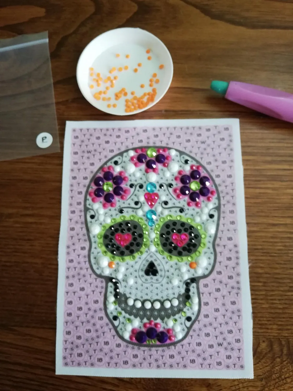 Buki Be Teens Glitters Totenkopf Diamond Painting Rahmen