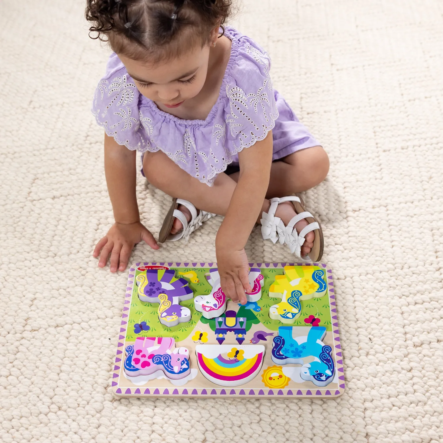 Melissa & Doug Unicorn Puzzle Einhorn Holz 6-teilig