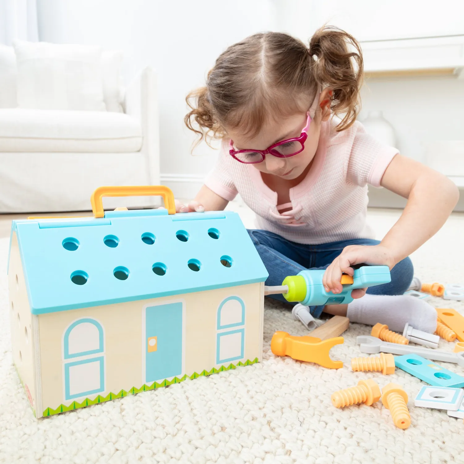 Melissa & Doug Build a House Werkzeugkasten Holz 56-tlg.