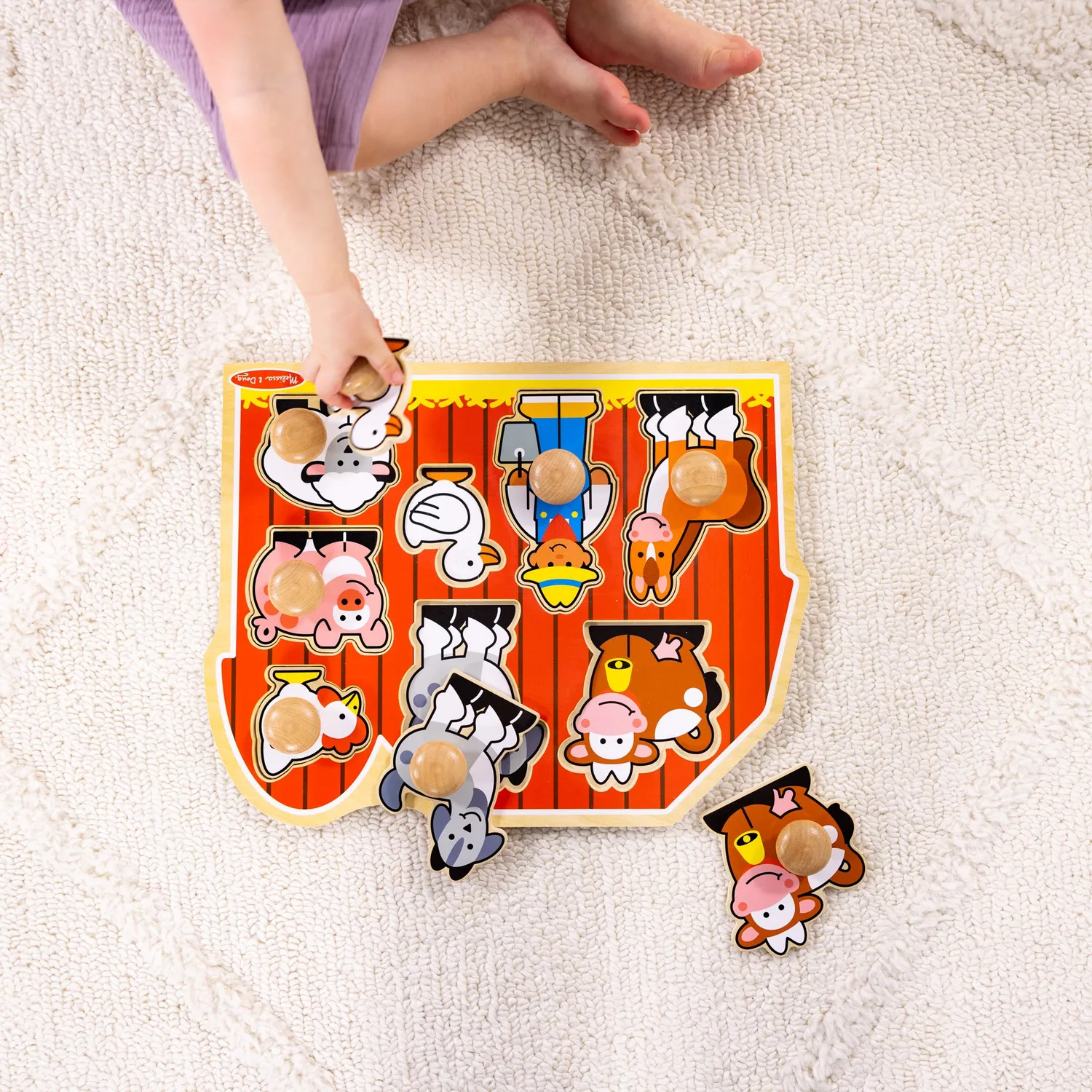 Melissa & Doug Farm Friends Knobbelpuzzle Holz 8 Teile