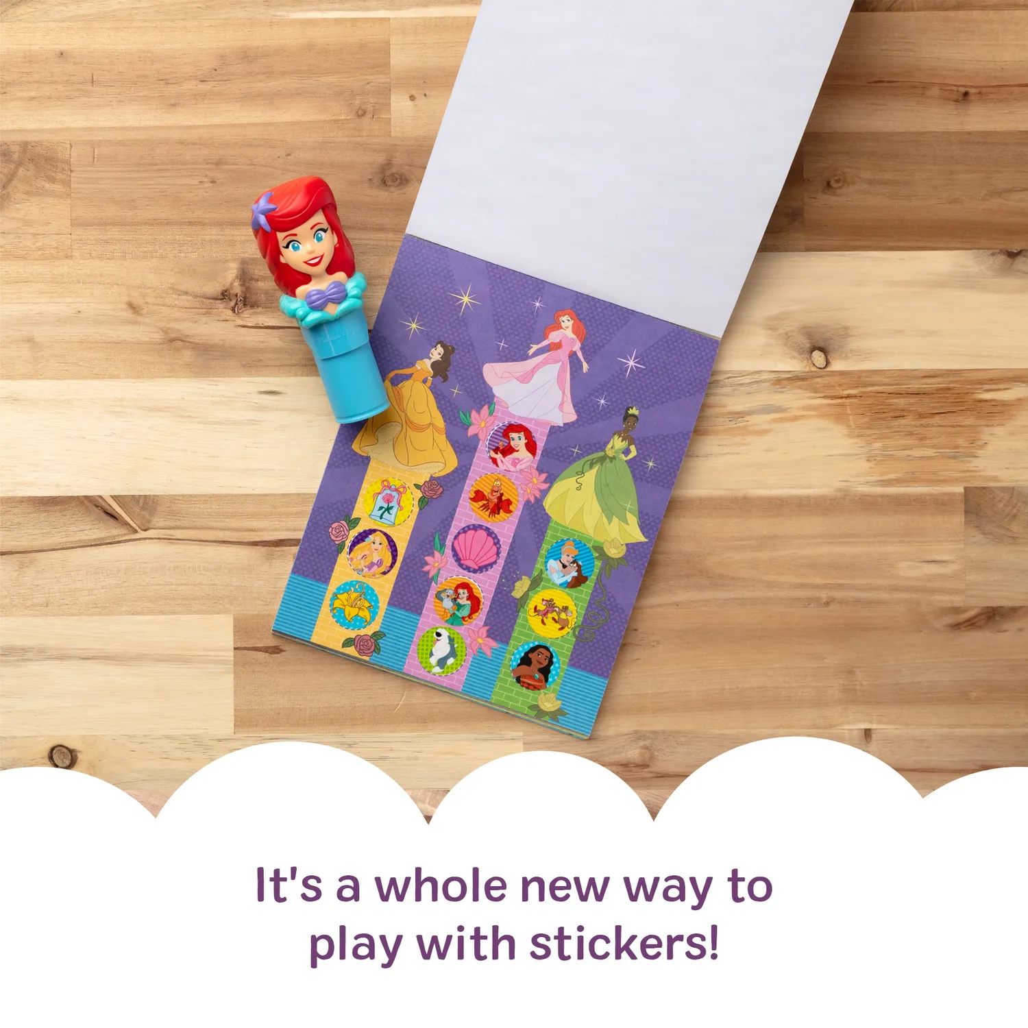 Melissa & Doug Sticker WOW Ariel Stickerbuch 24 Seiten Stempel