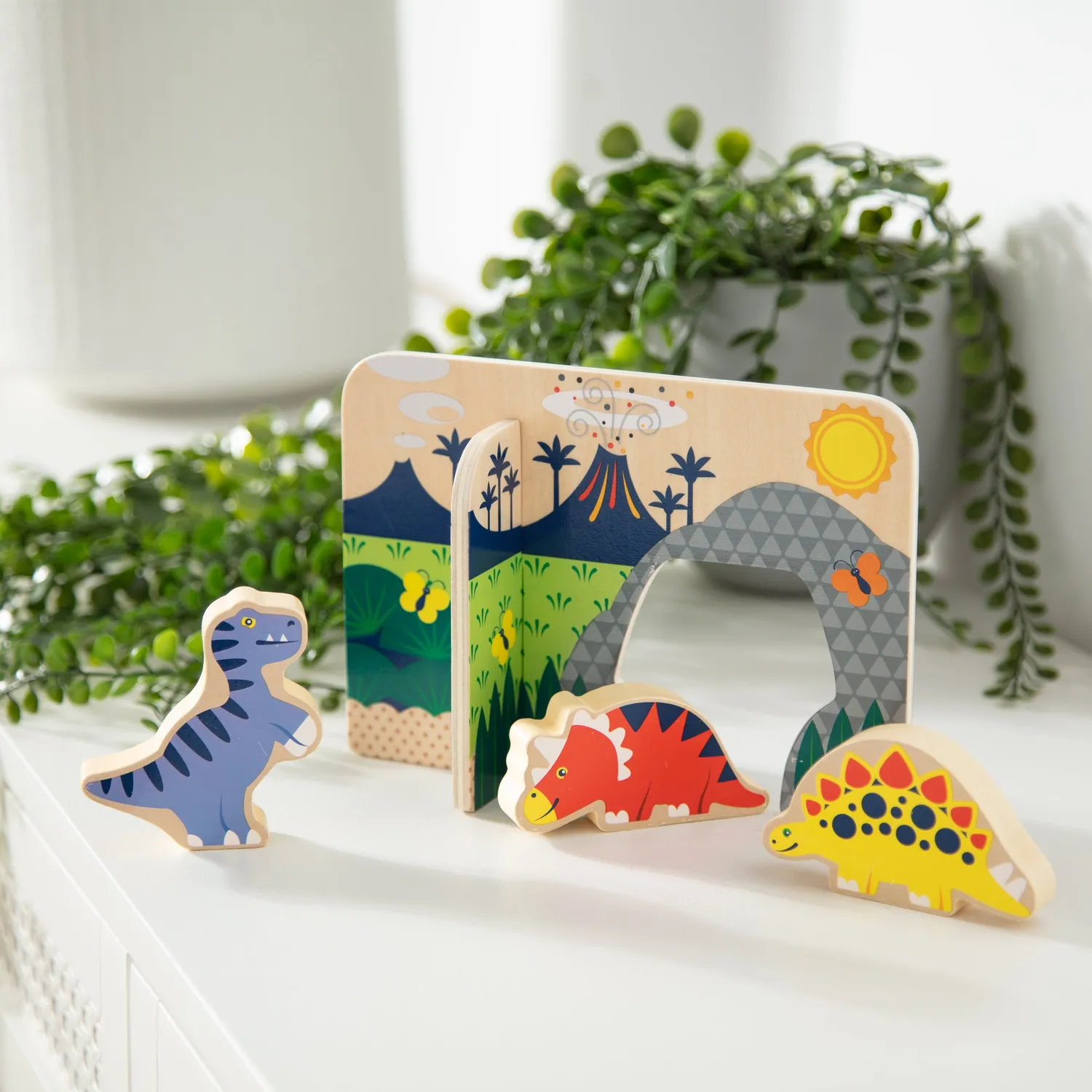 Melissa & Doug Wooden Dinosaurs Spielset Holz 3 Dinos