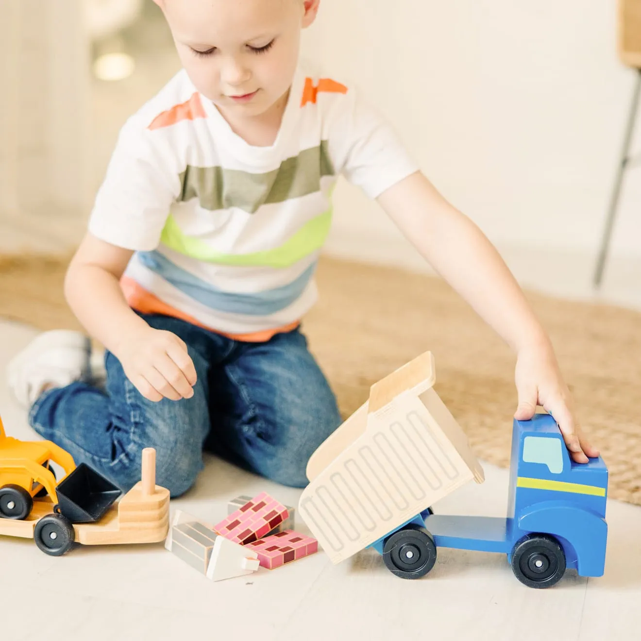 Melissa & Doug Dump Truck & Loader Kipplaster Holz 8-teilig