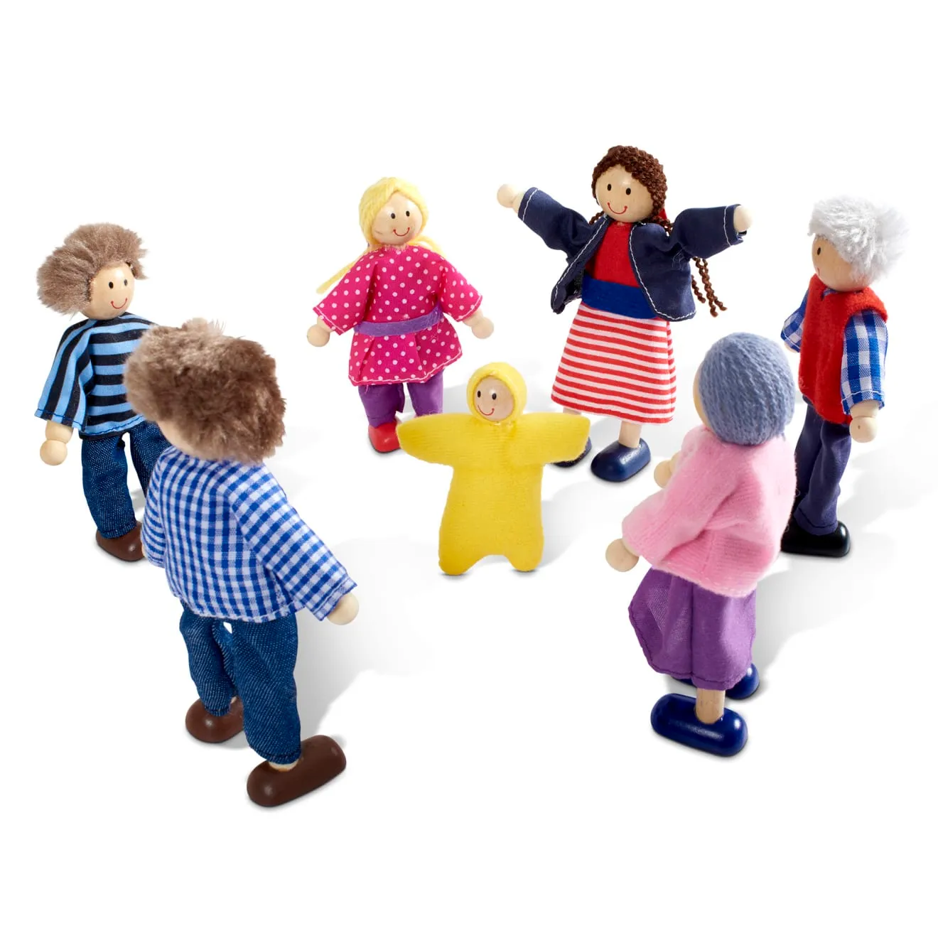 Melissa & Doug Wooden Doll Family Puppenfamilie Holz 7-teilig