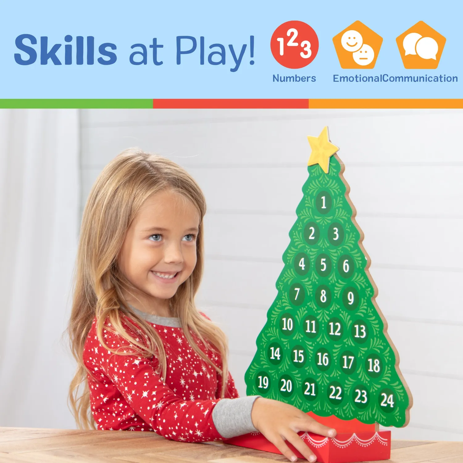 Melissa & Doug Countdown to Christmas Adventskalender Holz magnetisch
